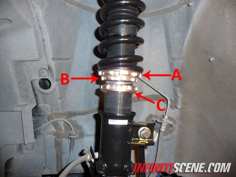 BC coilovers height adjustment [can't adjust rears] help